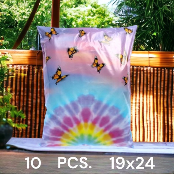 10 19X24 Poly Mailers Butterfly Rainbow Tye Dye Shipping Envelopes PRICE IS FIRM - Picture 2 of 5